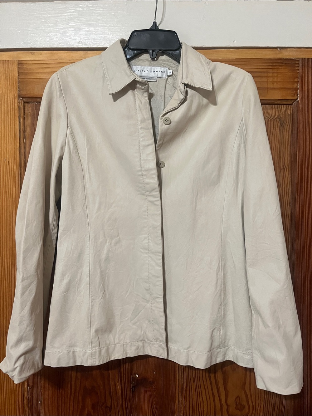 Garfield & Marks Cream Genuine Leather Women's Jacket